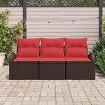 vidaXL Ensemble de canapé de jardin Marron polyrotin
