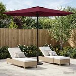vidaXL Parasol de jardin 270 x 270 cm Polyester Rectangulaire Bordeaux