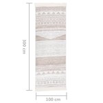 vidaXL Tapis Beige 100x300 cm Coton