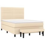 vidaXL Sommier à lattes de lit avec matelas Crème 140x190 cm Tissu