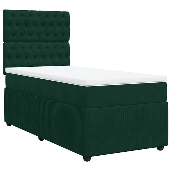 vidaXL Sommier à lattes de lit avec matelas Vert foncé 100x200 cm