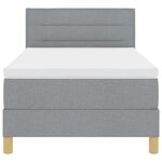 vidaXL Lit à ressorts avec matelas Gris clair 80 x 200 cm tissu