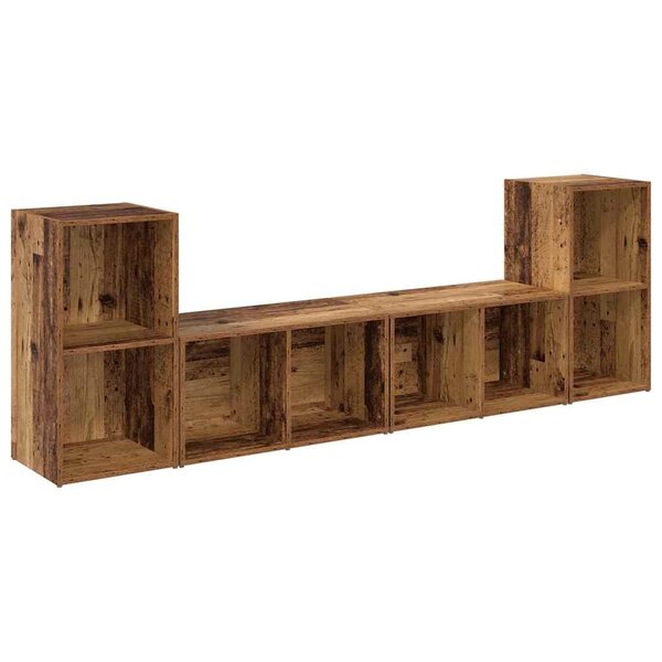 vidaXL Ensemble meuble TV 4 Pièces Bois Ancien 37 x 37 x 72 cm