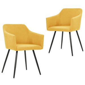 vidaXL Chaises à manger lot de 2 jaune tissu