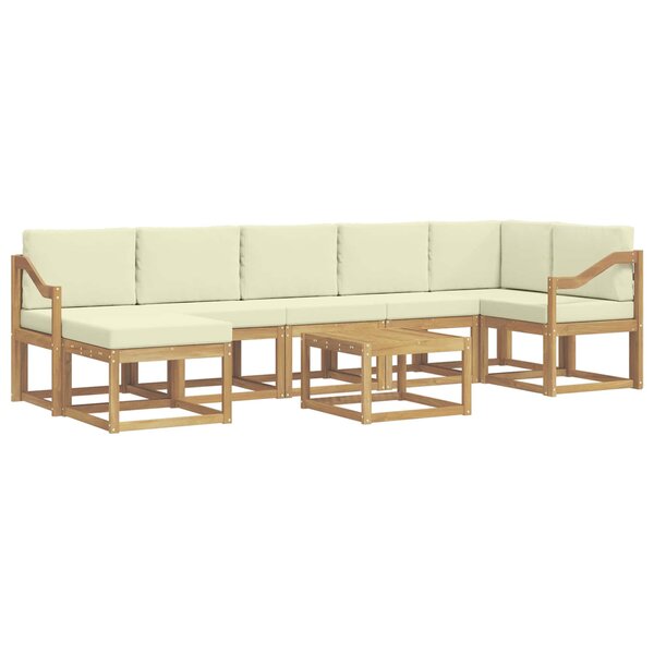 vidaXL Ensemble de canapés d'extérieur 8 pc Blanc et crème Polyester