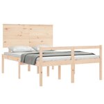 vidaXL Lit pour personne âgée et tête de lit petit double bois massif