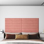 vidaXL Tête de lit murale 12 Pièces Rose Velours
