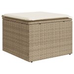 vidaXL Salon de jardin avec coussins 7 Pièces beige résine tressée