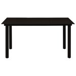 vidaXL Mobilier à dîner d'extérieur 7 Pièces Noir Verre et acier