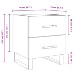 vidaXL Tables de chevet 2 Pièces noir 40x35x47 5 cm bois d’ingénierie