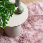 vidaXL Tapis Shaggy à poils longs NAVARRA rose poudré 200x200 cm