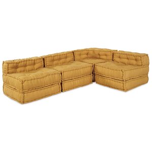 vidaXL Canapé modulaire 4 Pièces Jaune tissu