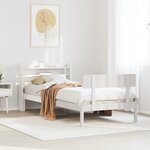 vidaXL Cadre de lit sans matelas blanc 75x190 cm bois de pin massif