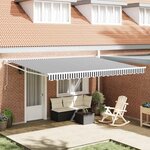 vidaXL Auvent rétractable anthracite et blanc 4 5x3 m tissu/aluminium