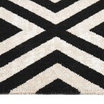 vidaXL Tapis à tissage plat d'extérieur 80x150 cm Noir et beige