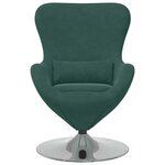 vidaXL Fauteuil œuf Vert foncé Velours