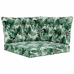 vidaXL Coussin de canapé d'extérieur 3 Pièces Motif feuille Polyester