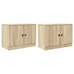 vidaXL Armoire de lit 2 Pièces Chêne Sonoma 66 x 35 x 48 cm