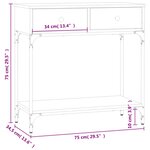 vidaXL Table console noir 75x34 5x75 cm bois d'ingénierie