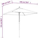 vidaXL Parasol de jardin avec mât en bois sable 198x198x231 cm