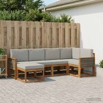 vidaXL Ensemble de canapés d'extérieur 6 Pièces Naturel et gris clair