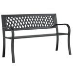 vidaXL Banc de jardin Noir 120 cm Acier