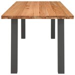 vidaXL Table à manger marron clair bois de chêne massif rectangulaire