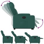 vidaXL Fauteuil inclinable électrique vert foncé tissu