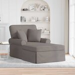 vidaXL Chaise lounge avec jupe Taupe 91 x 157 x 91 cm tissu