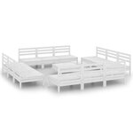 vidaXL Salon de jardin 13 Pièces Blanc Bois de pin massif
