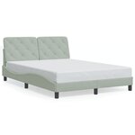 vidaXL Cadre de lit avec lumières LED gris clair 140x190 cm velours
