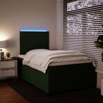 vidaXL Sommier à lattes de lit et matelas Vert foncé 120x200cm Velours