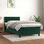 vidaXL Sommier à lattes de lit et matelas Vert foncé 80x200 cm Velours