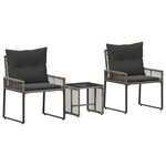vidaXL Ensemble de meubles d'extérieur 7 Pièces Gris et Gris foncé