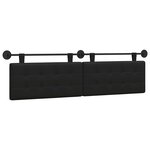 vidaXL Tête de lit suspendue Noir Simili cuir