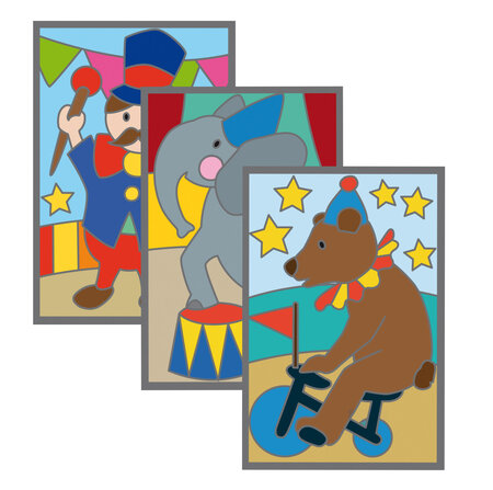 Cartes à gratter 10x15 cm Le cirque 3 pièces Activités manuelles Enfant