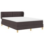Lit avec sommier à ressorts et matelas vidaXL - Marron foncé  140x200 cm  Tissu