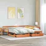 vidaXL Lit de jour avec gigogne et tiroirs sans matelas 90x190 cm