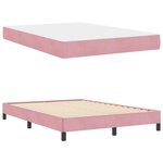vidaXL Lit boxspring avec matelas Rose 160 x 200 cm Velours