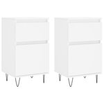vidaXL Buffets 2 Pièces blanc 40x35x70 cm bois d’ingénierie