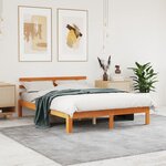 vidaXL Cadre de lit sans matelas cire marron 120x190cm bois pin massif