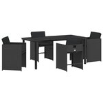 vidaXL Ensemble de salle à manger pour jardin 5 Pièces Noir polyrotin