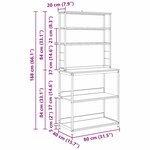 vidaXL Étagère de cuisine Bois Ancien 80 x 40 x 168 cm