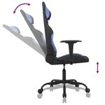 vidaXL Chaise de jeu de massage Noir et bleu Tissu