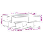 vidaXL Table basse gris béton 70x70x29 cm bois d'ingénierie