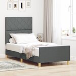 Lit vidaXL gris foncé 90x190 cm en tissu