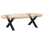 vidaXL Pieds de table basse en forme de X  2 pièces  noir  50 x (30-31) cm  acier