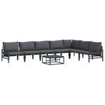 vidaXL Ensemble de canapé de jardin 8 Pièces Anthracite Acier