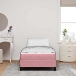 vidaXL Lit à ressorts avec matelas Rose 90 x 220 cm tissu