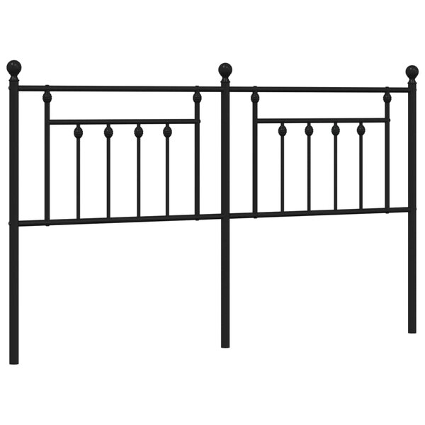 vidaXL Tête de lit de remplacement métal noir 160 cm